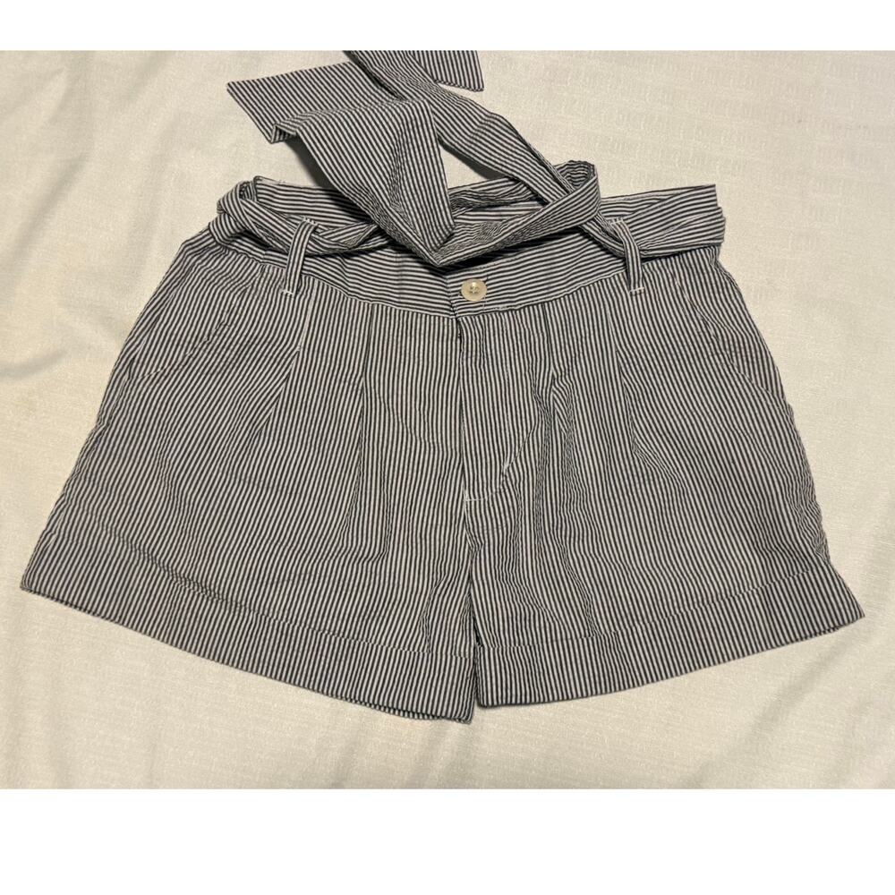 Bow Shorts by Lauren James Gray and White Shorts Medium